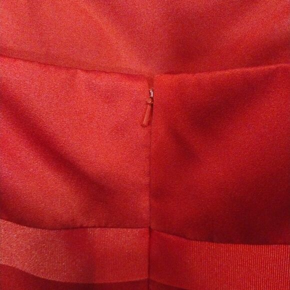 Vtg Davids Bridal Party Dress 16 Red Satin Lined Bridesmaid Prom Formal Holiday - Picture 6 of 10